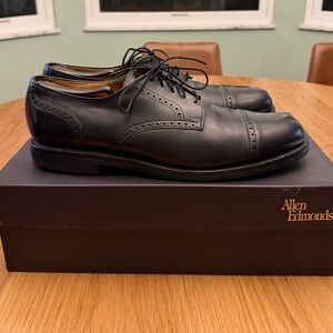 Allen Edmonds Black Cap-Toe Derby with Brogue Detailing